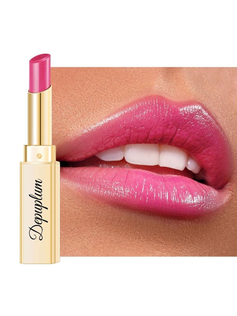 Women's DM89 Hot Pink Glow Reviver Moisture Lip Gloss Creamy Tinted Lip Balm